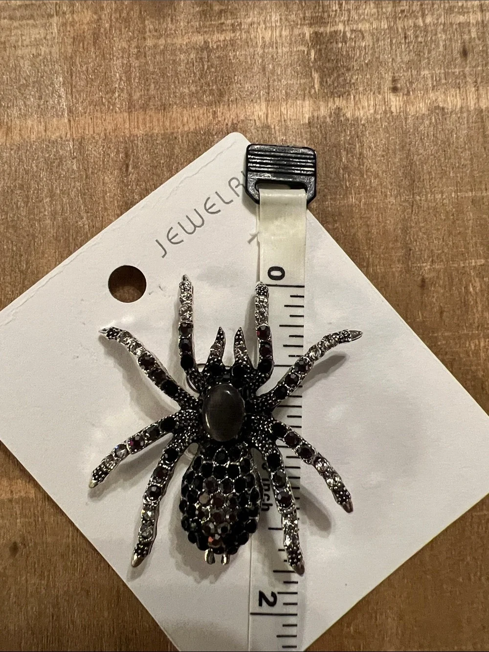 3/$18 Black Crystal Spider Brooch with Smoky Center Lot 6048